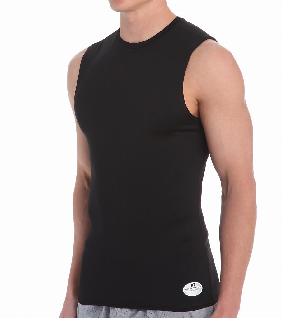Russell 2P2S2MK Stock Performance Sleeveless Compression Crew (Black)