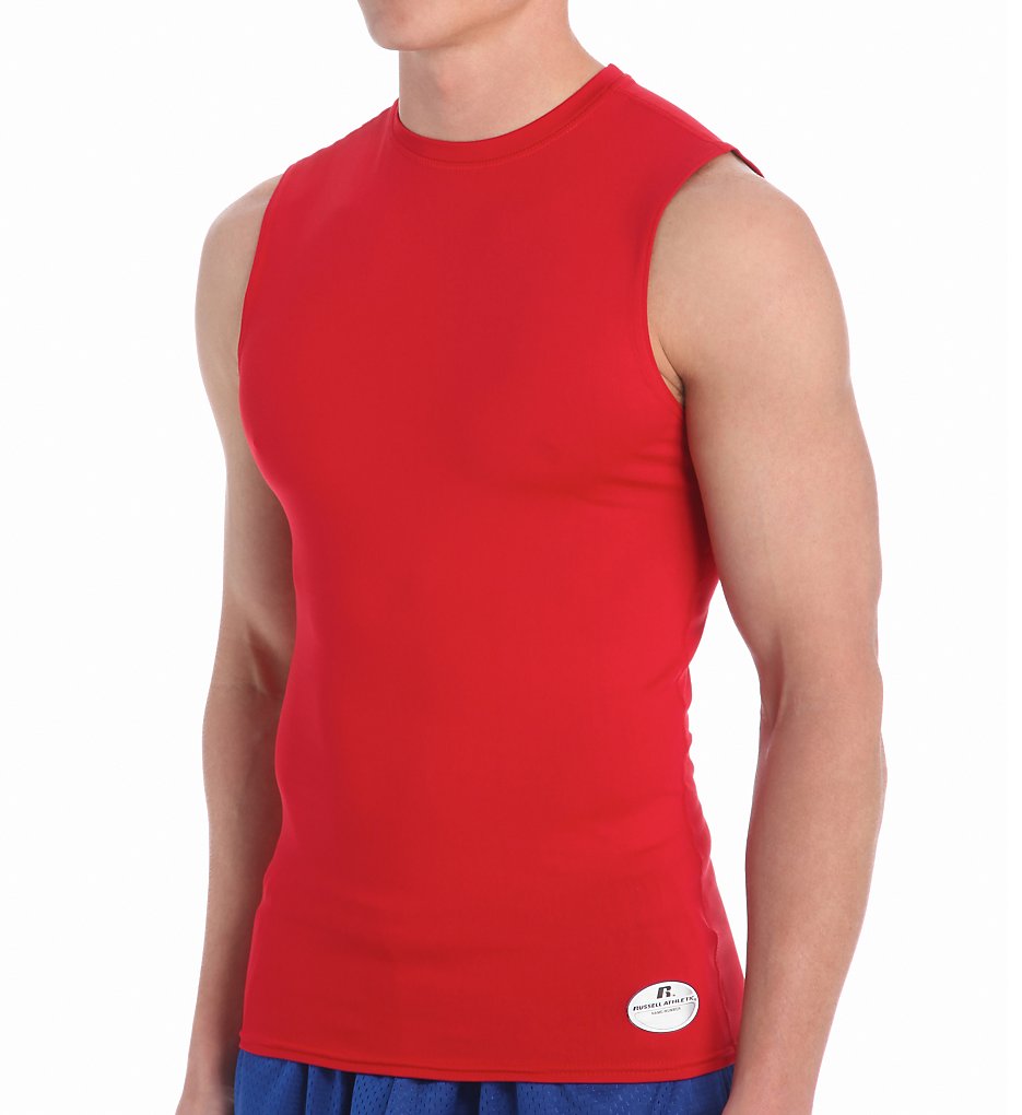 Russell 2P2S2MK Stock Performance Sleeveless Compression Crew (True Red)