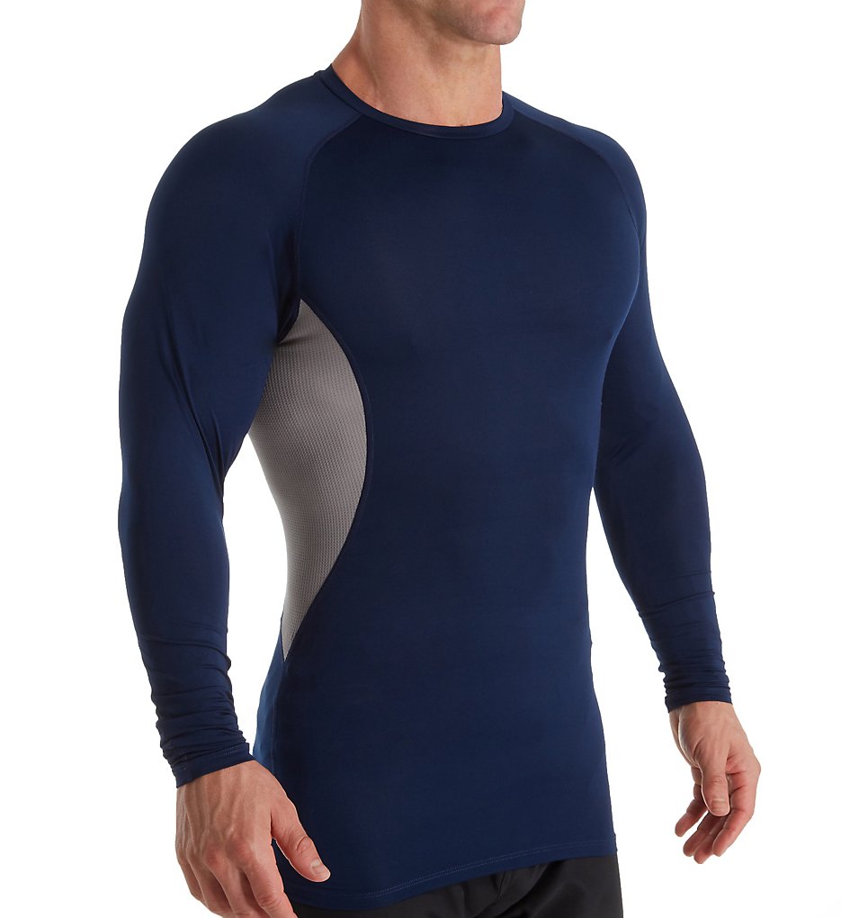Russell CL7PNM0 Long Sleeve Compression Shirt (Navy/Rock)