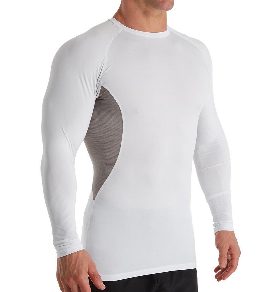 Russell CL7PNM0 Long Sleeve Compression Shirt (White/Rock)
