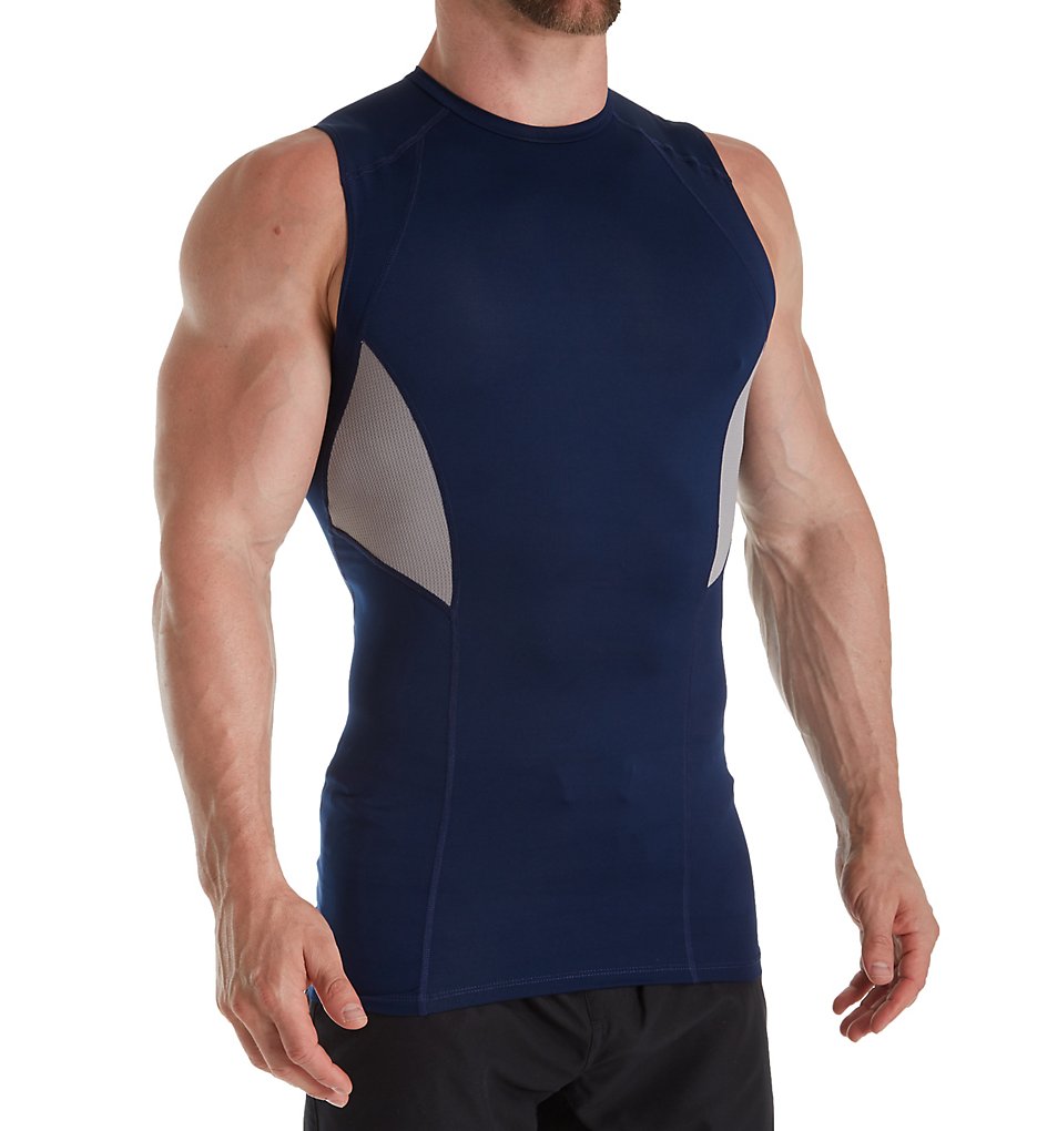 Russell CM7PNM0 Muscle Compression Sleeveless T-Shirt (Navy/Rock)