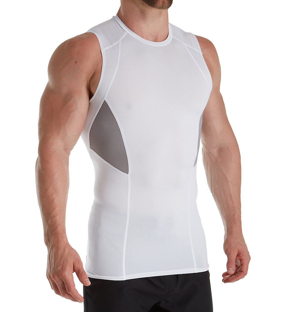 Russell CM7PNM0 Muscle Compression Sleeveless T-Shirt (White/Rock)