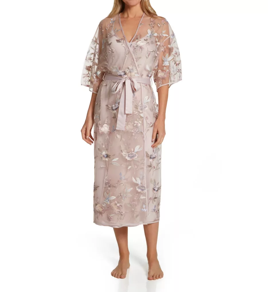 Stunning Embroidered Long Robe Sepia Rose XS/S