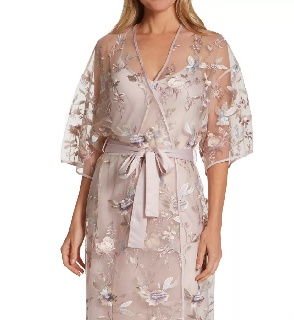 Stunning Embroidered Long Robe Sepia Rose XS/S