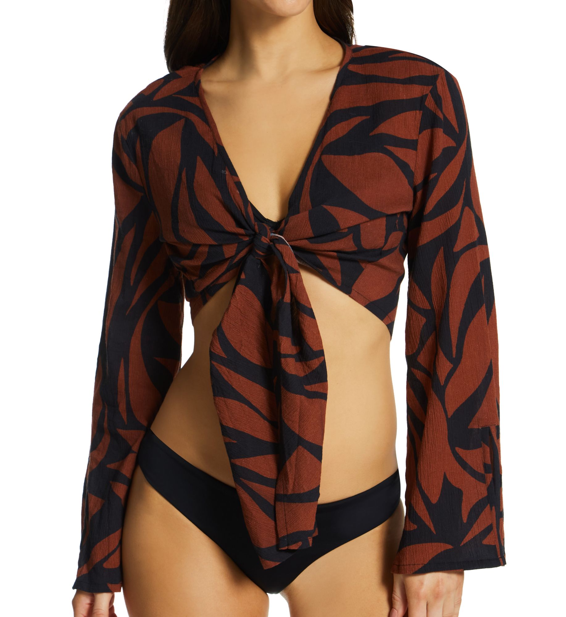 Sanctuary Abstract Animal Knot Front Top Cover Up Earth XL  - Image 1