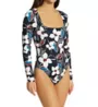 Sanctuary Moody Blooms Long Sleeve High Leg One Pc Swimsuit B23241 - Image 1