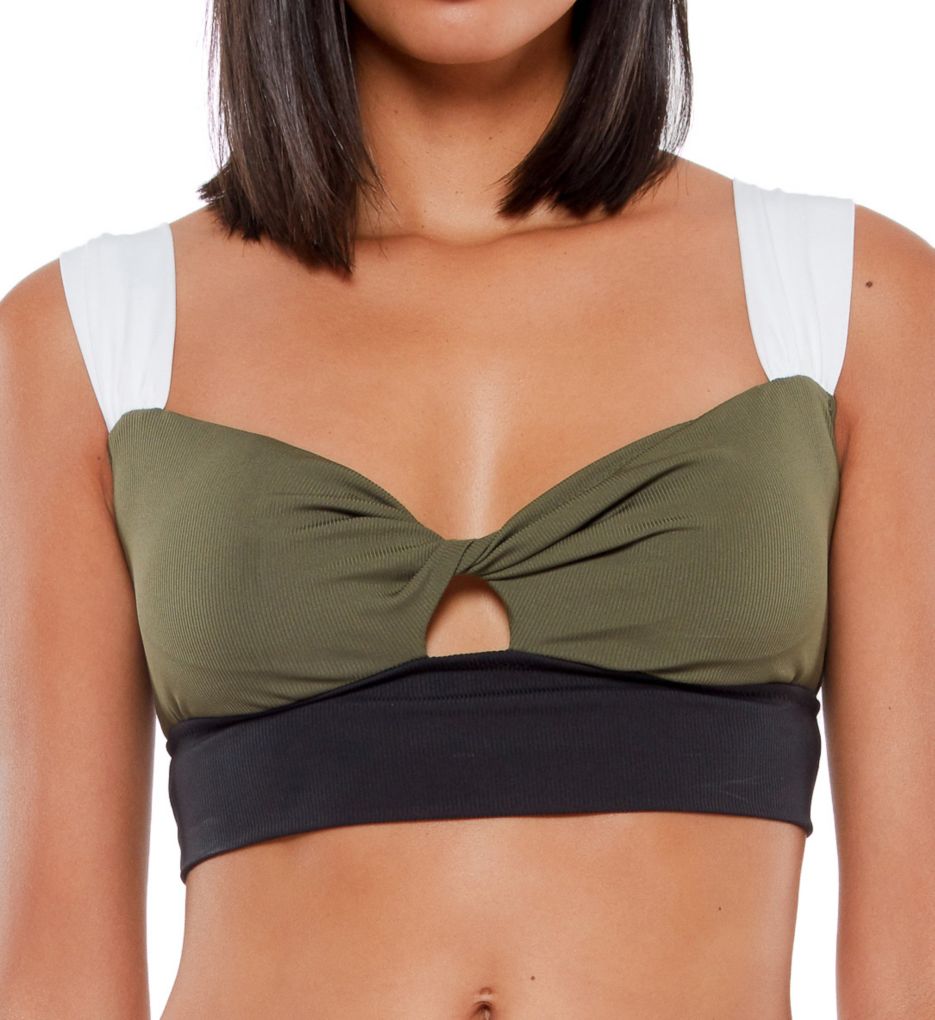 Block Party Twist Crop Bra Swim Top-gs