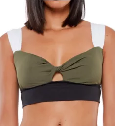 Block Party Twist Crop Bra Swim Top