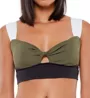 Sanctuary Block Party Twist Crop Bra Swim Top BP21405