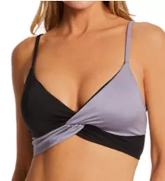 Flow Solids Twist Crop Bra Swim Top