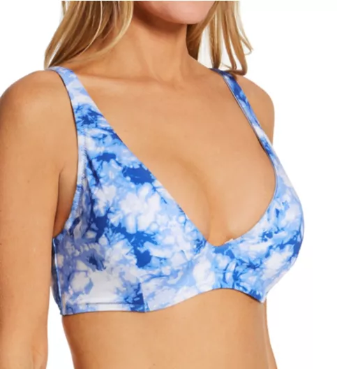 Sanctuary Poolside Tie Dye Plunge Underwire Tri Swim Top PS22307