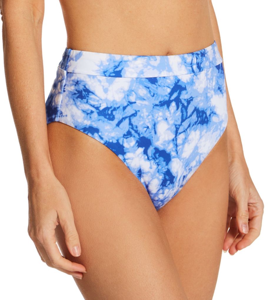 Poolside Tie Dye Banded High Leg/Rise Swim Bottom