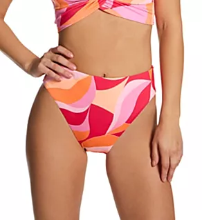 Shell Abstract High Leg High Rise Swim Bottom