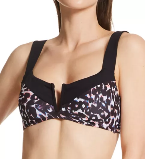 Sanctuary Stay Cool Leopard V-Wire Bralette Swim Top SC22122