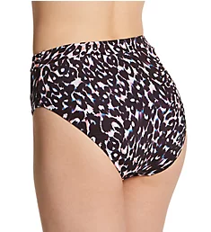 Stay Cool Leopard Banded High Leg/Rise Swim Bottom Multi S