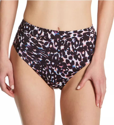 Sanctuary Stay Cool Leopard Banded High Leg/Rise Swim Bottom SC22509