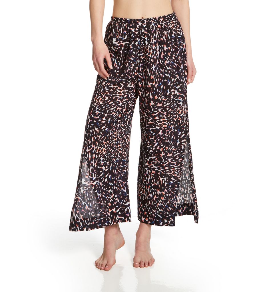 Sanctuary Stay Cool Leopard Slit Side Crop Cover Up Pant SC22807 - Image 1