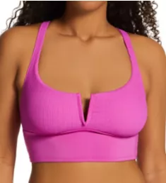 Sandbar Solids V-Wire Crop Racerback Swim Top