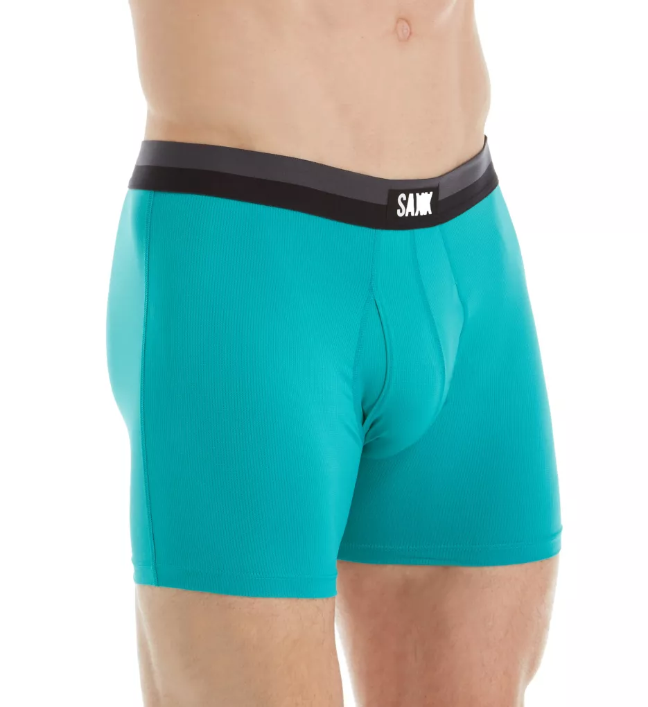 Sport Mesh Boxer Brief with Fly TEAL L by Saxx Underwear