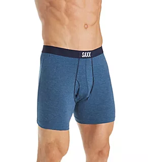 Ultra Moisture Wicking Fly-Front Boxer Indigo 2XL