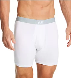 Ultra Moisture Wicking Fly-Front Boxer White S