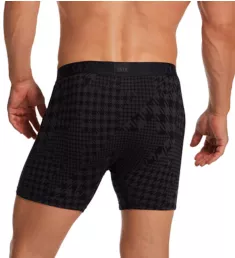 22nd Century Silk Blend Boxer Brief Dogstooth Camo- Black S