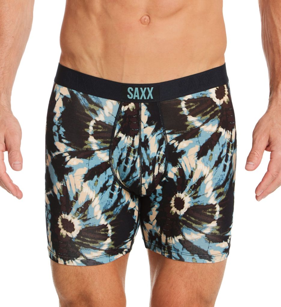 Saxx Underwear Vibe Everyday Modern Fit Soft Viscose Boxer Earthy Tie Dye/Multi 2XL  - Image 1