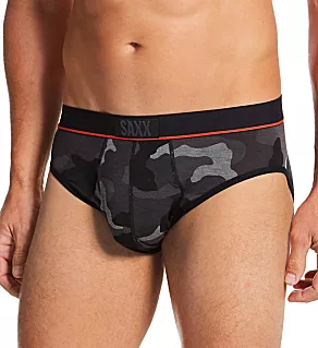 Ultra Moisture Wicking Everyday Fly-Front Brief Black Camo XL