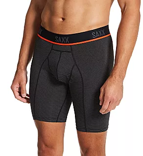 Kinetic HD Long Leg Boxer Brief Grey Mini Stripe M