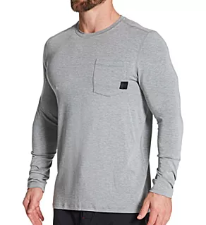 Sleepwalker Long Sleeve Pocket Tee Dark Grey Heather XL