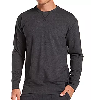 3Six Five Long Sleeve Lounge Crew Black Heather 2XL