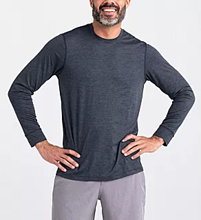 DropTemp All Day Cooling Long Sleeve Crew T-Shirt Turbulence Heather 2XL