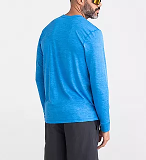 DropTemp All Day Cooling Long Sleeve Crew T-Shirt Racer Blue Heather 2XL