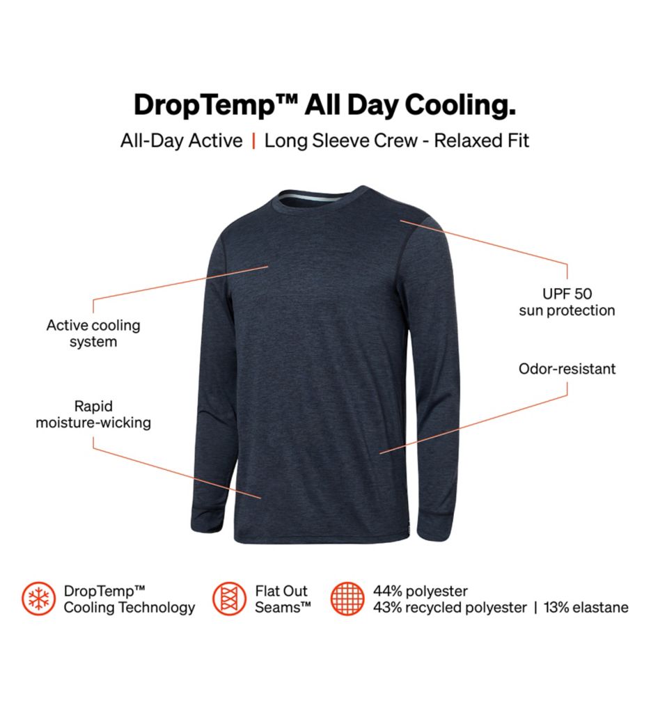 DropTemp All Day Cooling Long Sleeve Crew T-Shirt-cs1