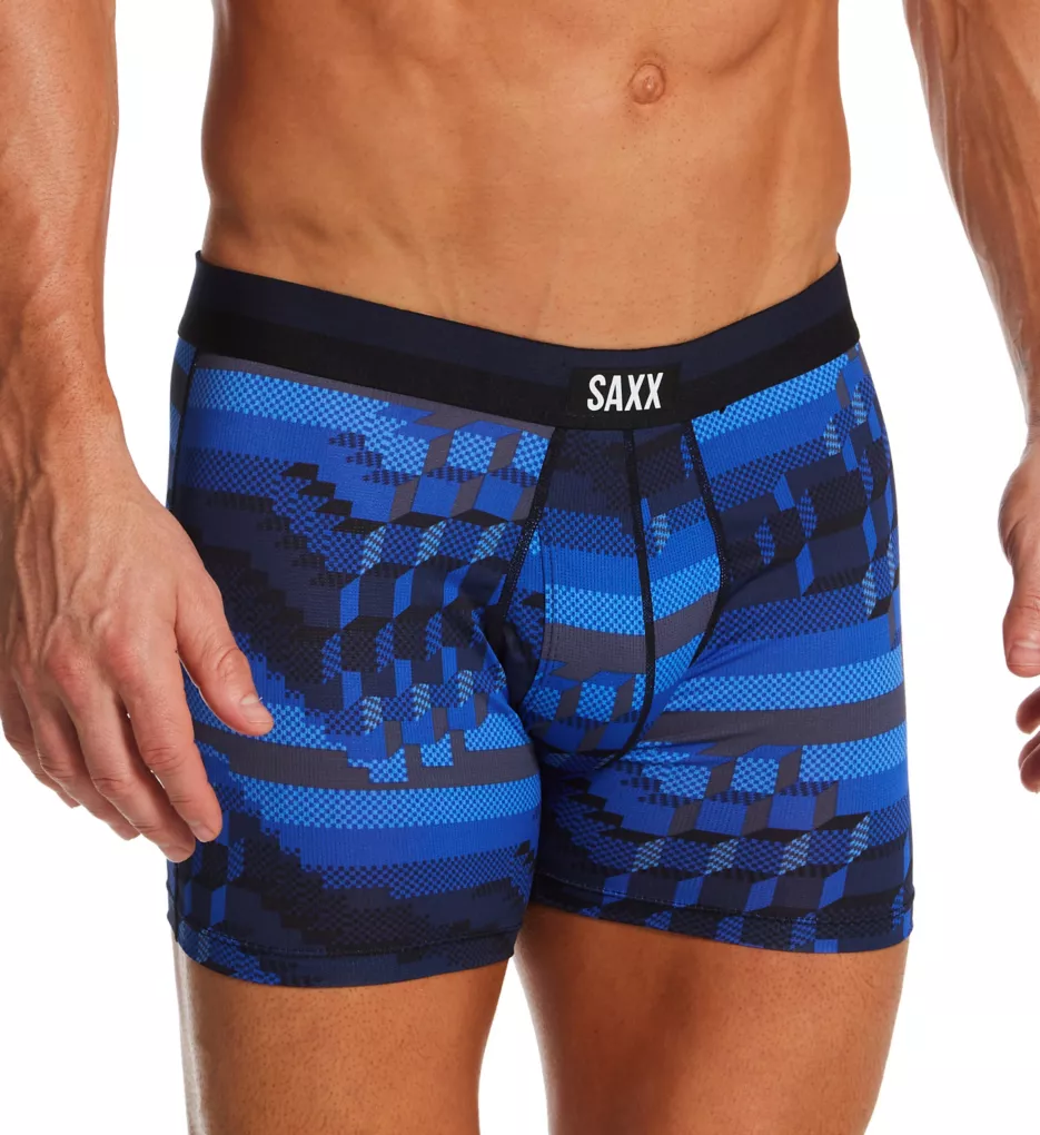 Sport Mesh Boxer Brief with Fly - 2 Pack Cubic Stripe/Black 2XL