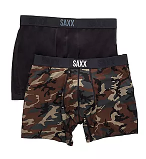 Vibe Modern Fit Boxer - 2 Pack Black/Wood Camo L