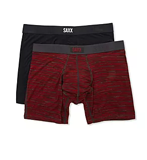 Vibe Xtra Super Soft Boxer Brief w/ Fly - 2 Pack Space Dye Stripe/Black M