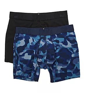 DropTemp Cooling Cotton Boxer Brief W/Fly - 2 Pack Daybreak Camo/Black M