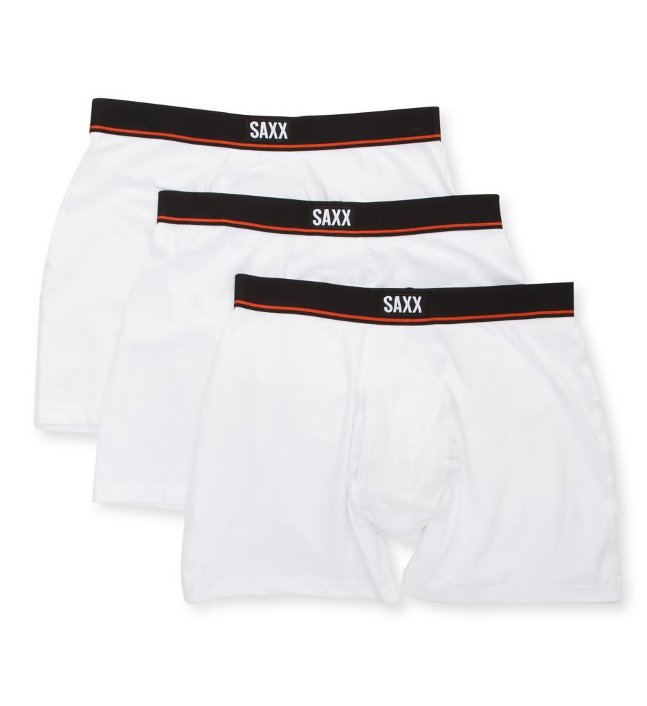 Non-Stop Stretch Cotton Boxer Brief - 3 Pack WHT L by Saxx Underwear