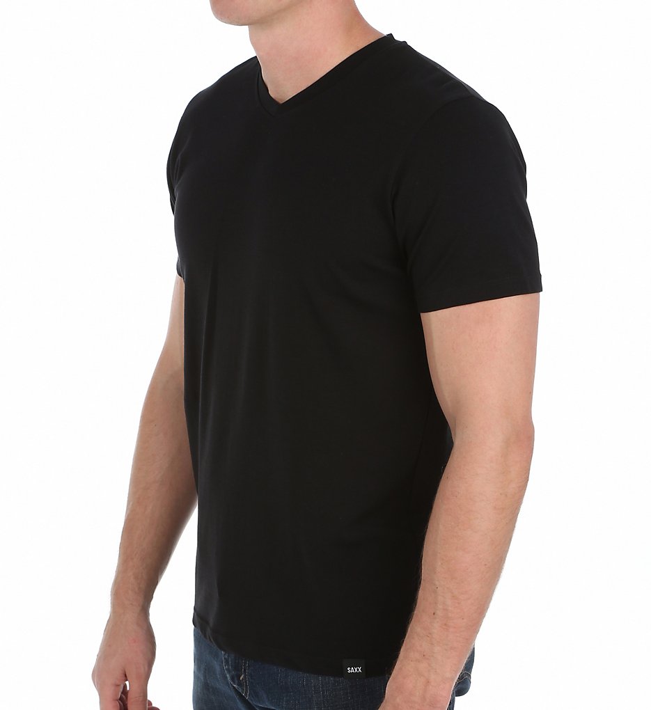 Saxx Underwear SXTS17 3 Six Five Pima Cotton V-Neck T-Shirt (Black)