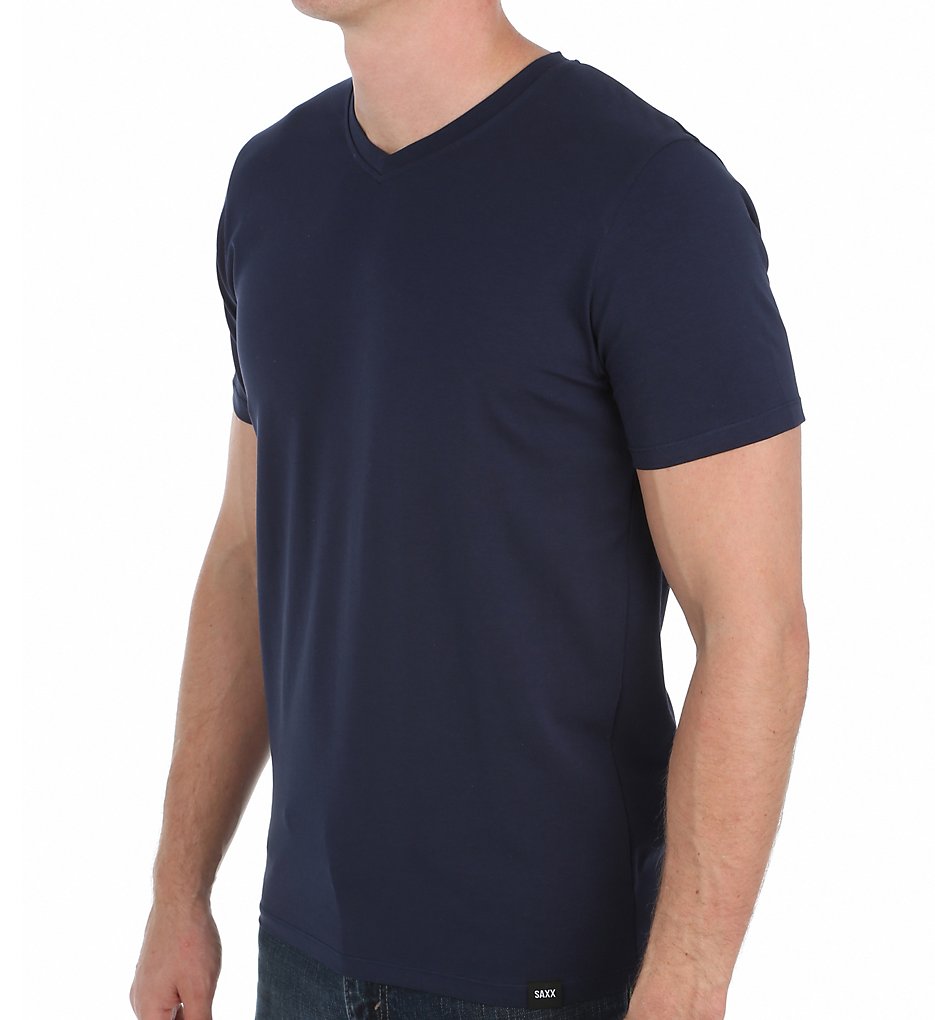 Saxx Underwear SXTS17 3 Six Five Pima Cotton V-Neck T-Shirt (Navy)