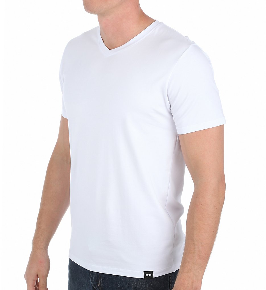 Saxx Underwear SXTS17 3 Six Five Pima Cotton V-Neck T-Shirt (White)