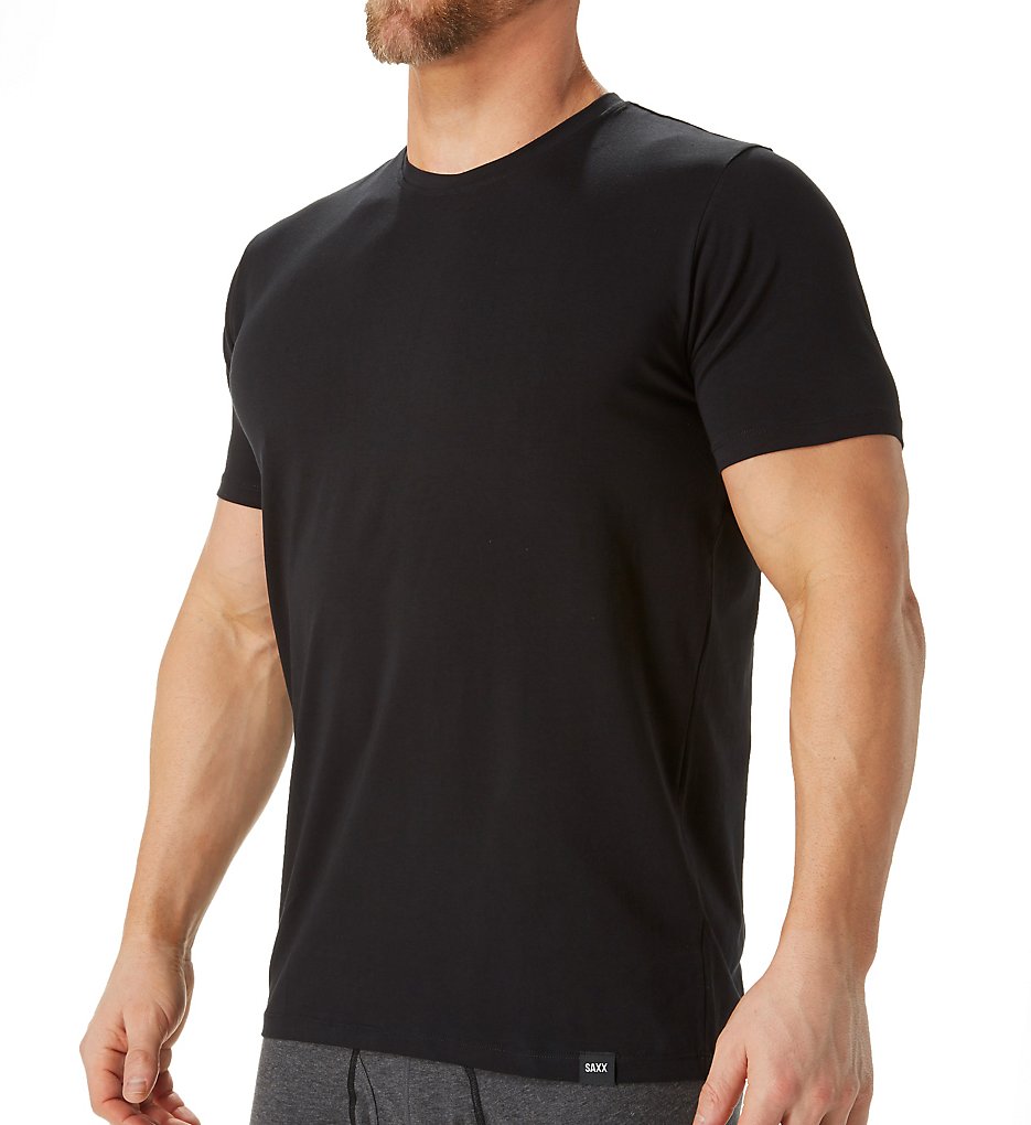 Saxx Underwear SXTS18 3 Six Five Pima Cotton Crew Neck T-Shirt (Black)