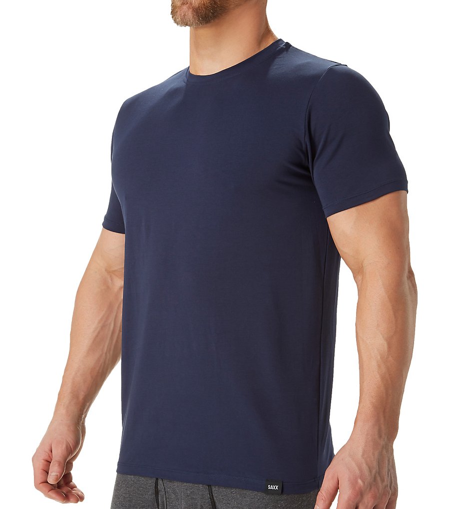 Saxx Underwear SXTS18 3 Six Five Pima Cotton Crew Neck T-Shirt (Navy)