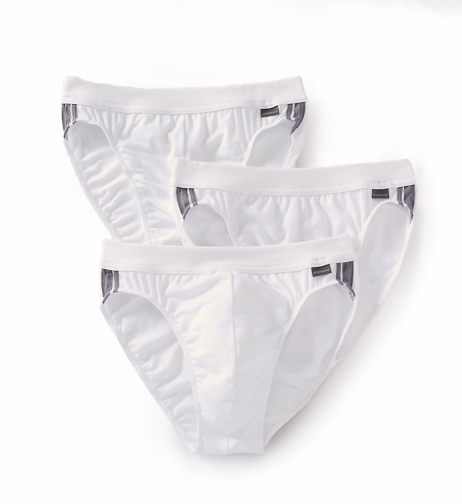 Schiesser 035110 Cotton Stretch Rio-Slip Briefs - 3 Pack (White)