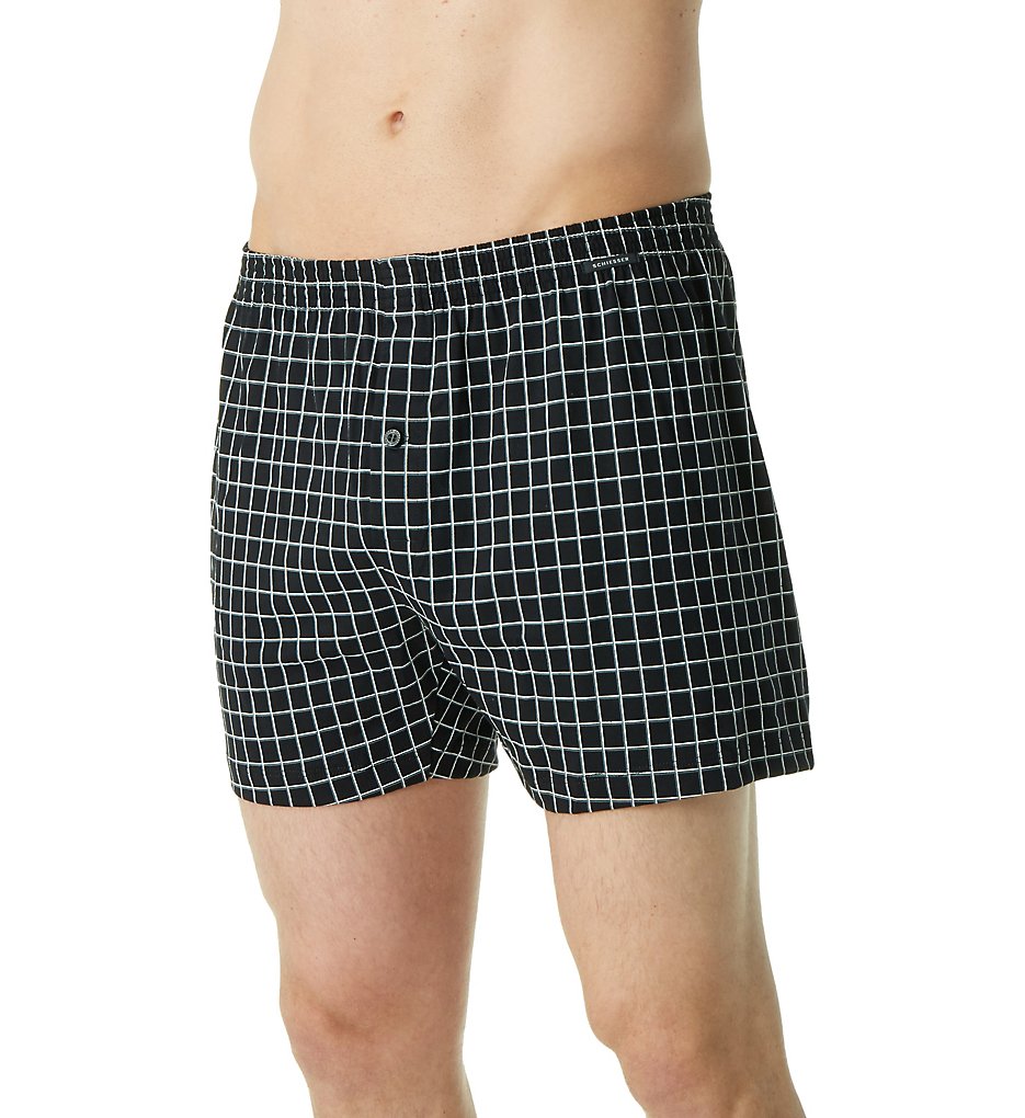 Schiesser 102106 Cotton Jersey Boxer (Black)