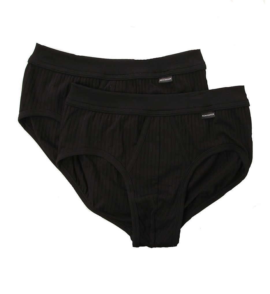 Schiesser 106000 Sports Briefs - 2 Pack (Black)