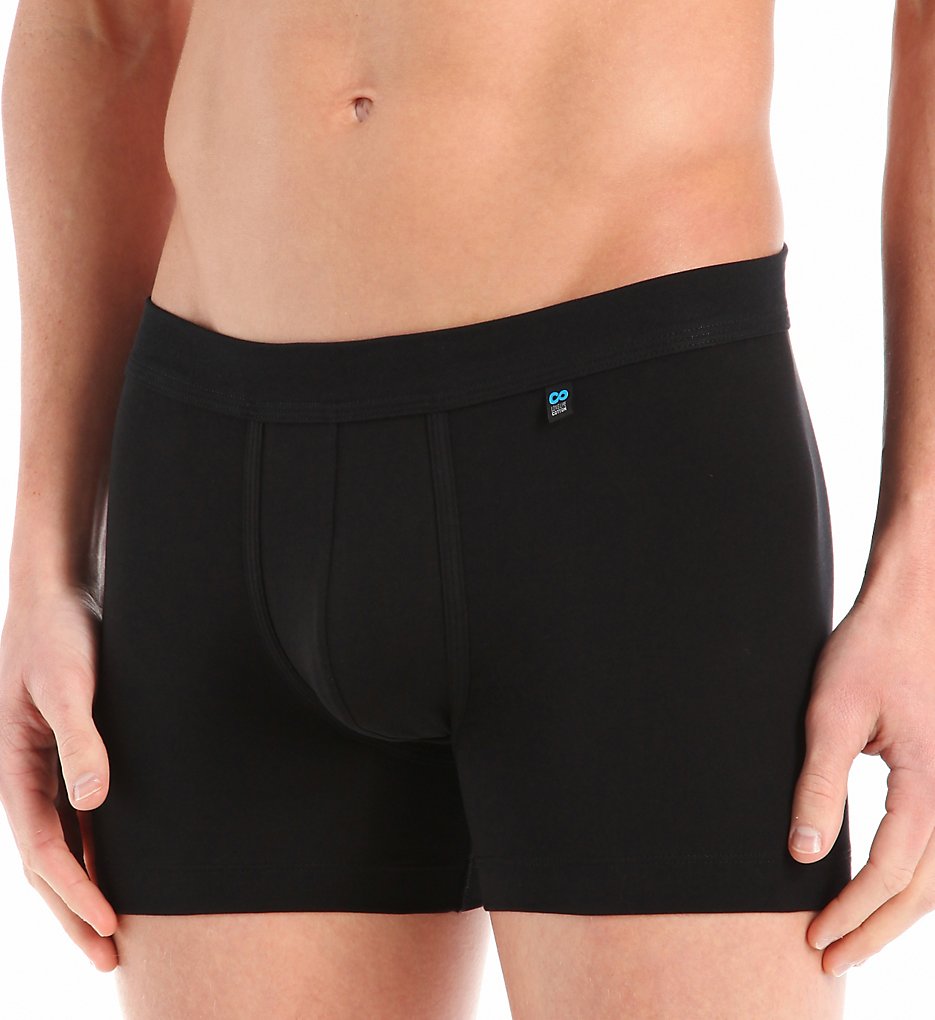 Schiesser 145137 Long Life Cotton Cyclist Boxer Briefs (Black)