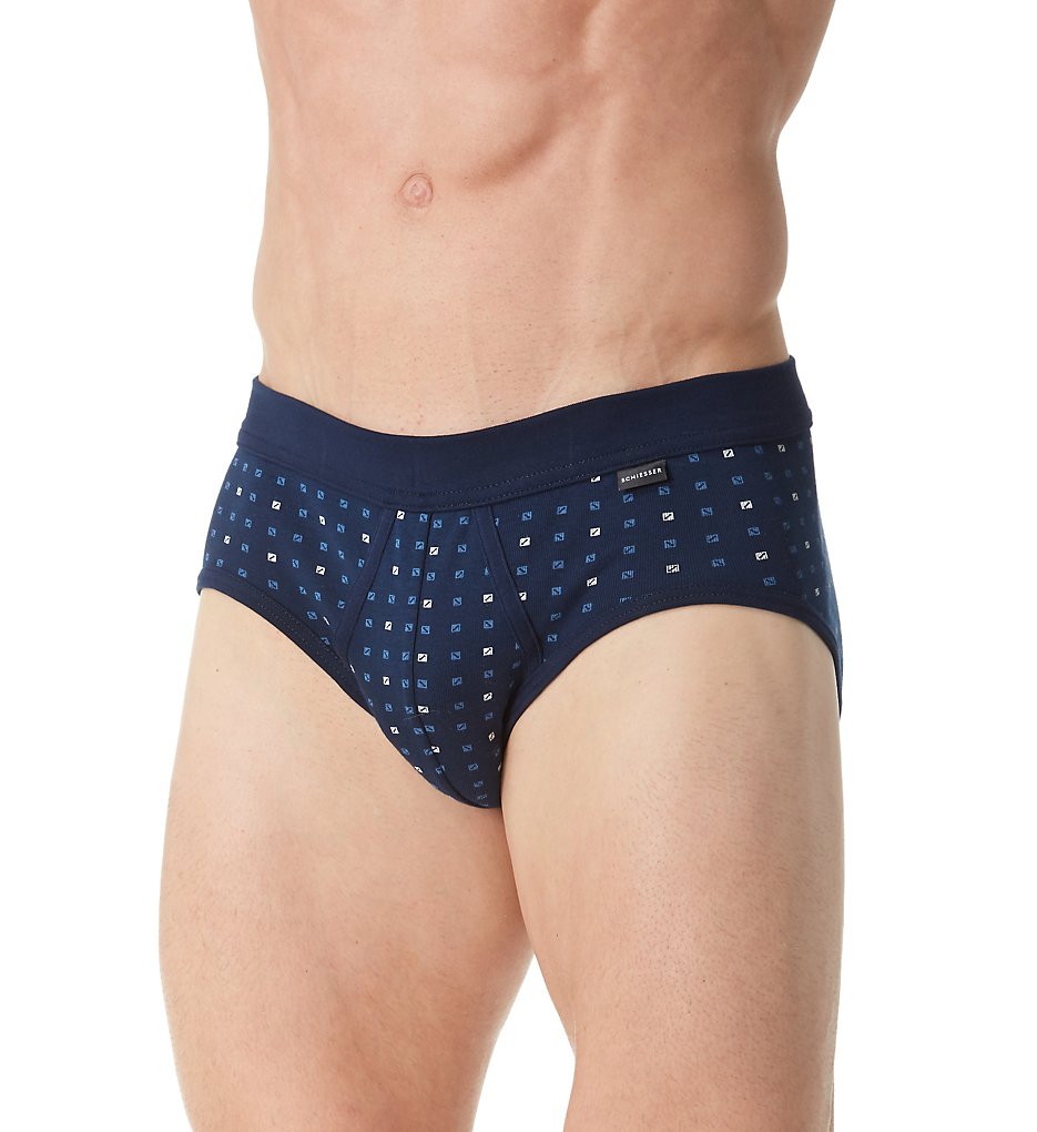 Schiesser 154458 Printed Sports Briefs (Navy)