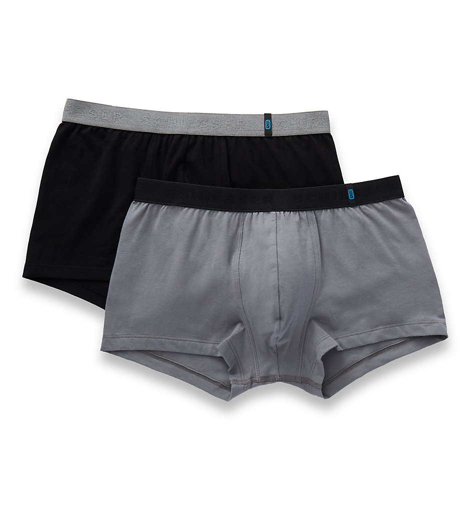 Schiesser 155587 95/5 Rio Trunks - 2 Pack (Black/Grey)